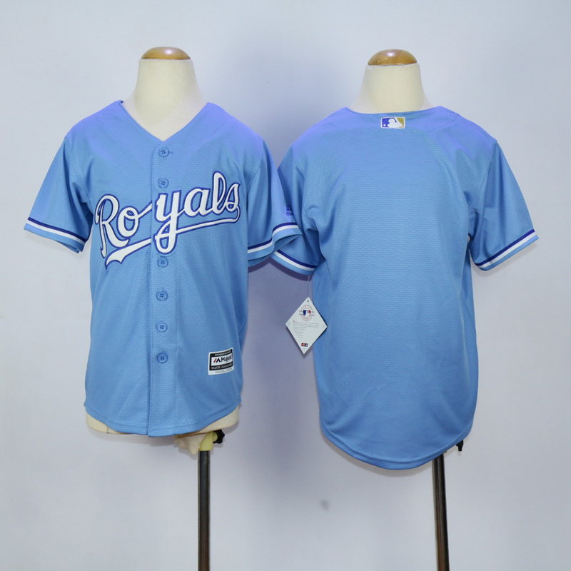 Youth Kansas City Royals Blank Light Blue MLB Jerseys->youth mlb jersey->Youth Jersey